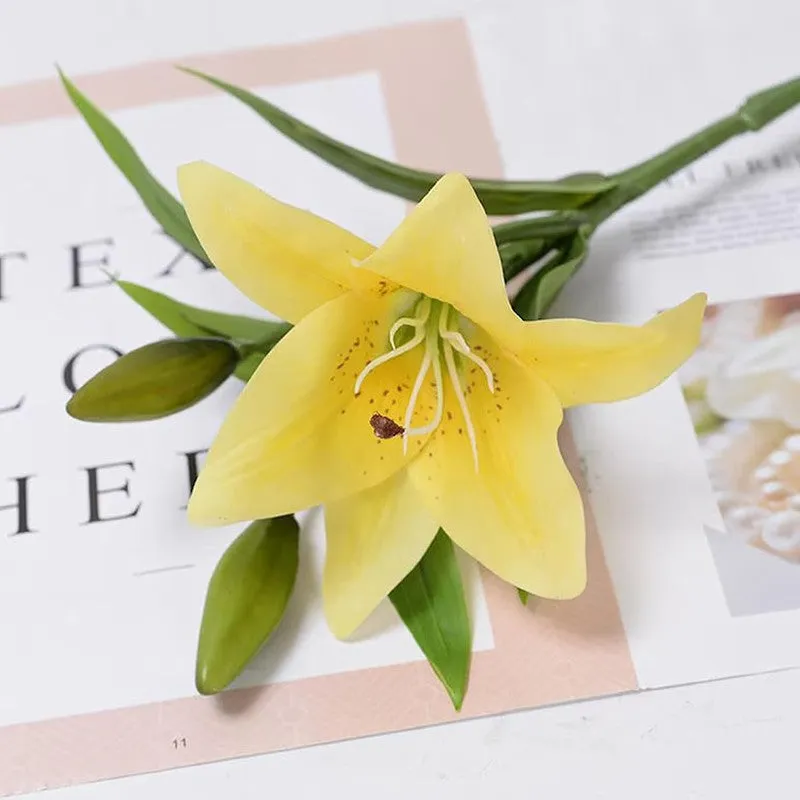 Lilium Amber Silk Floral Sticks - Yellow media 6