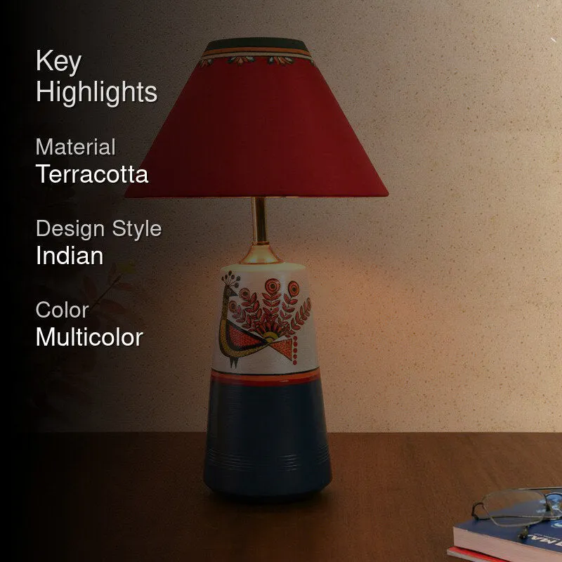 Indradatta Terracotta Table Lamp - Multicolor media 2