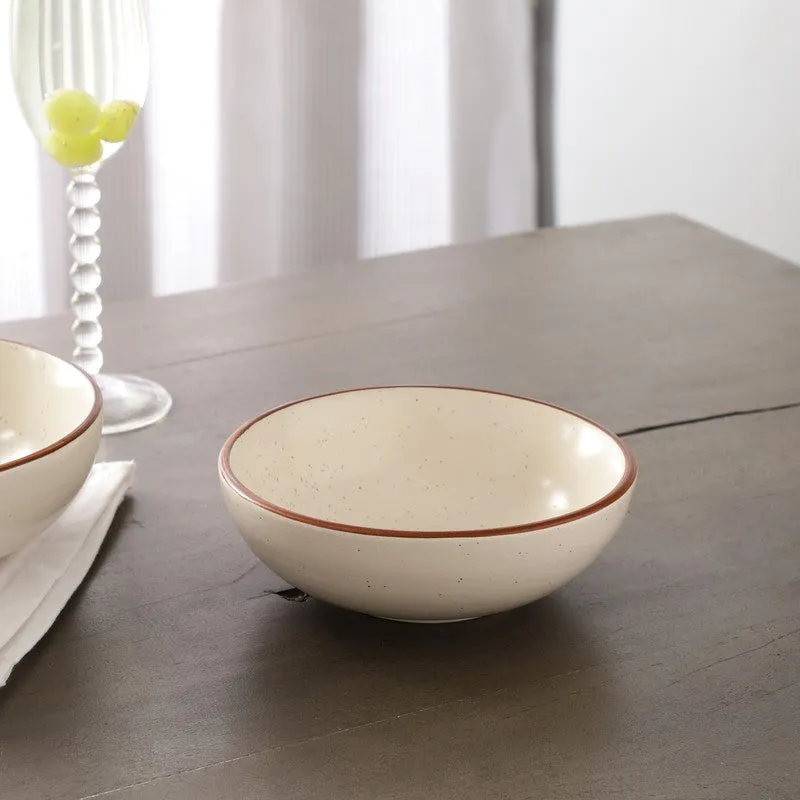 Brownline Off White Stoneware Serving Bowls - 700 ML media 1