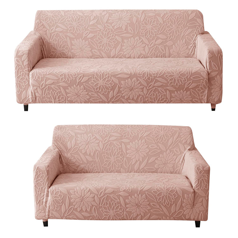 Camellia Jacquard Sofa Cover - Pink media 4