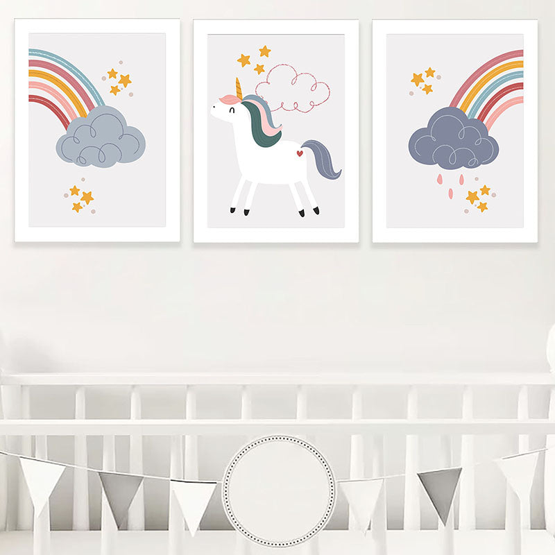 Unicorn Blues Wall Art - Set Of Three