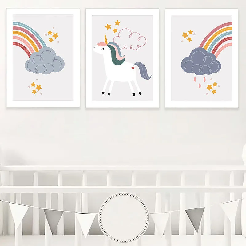 Unicorn Blues Wall Art - Set Of Three media 1