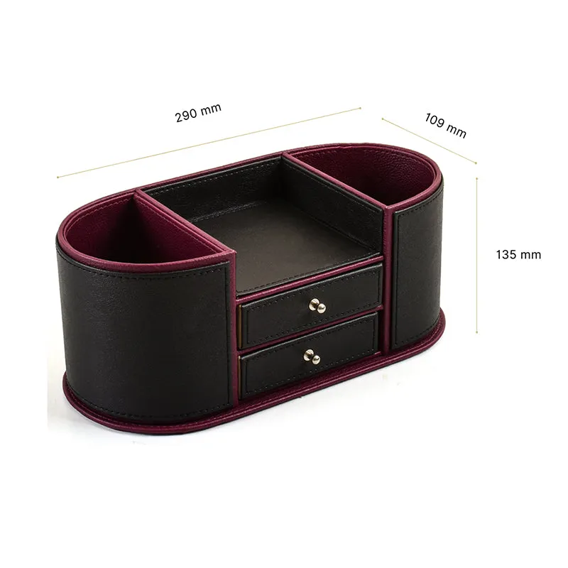 Tisca Curve Faux Leather Desk Organizer - Black media 9