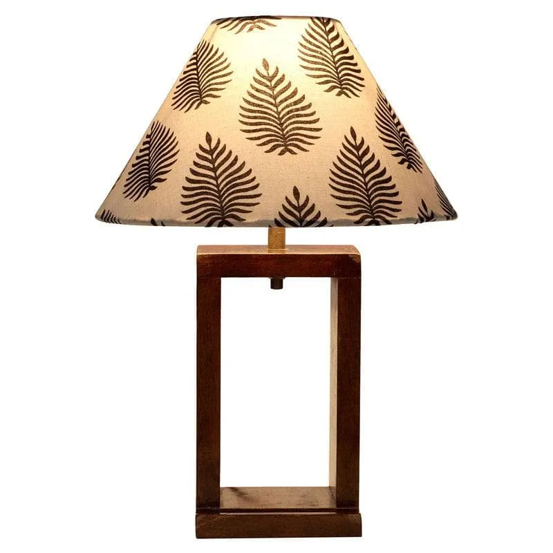 Floro Recto Fabric Table Lamp - White,Brown media 4