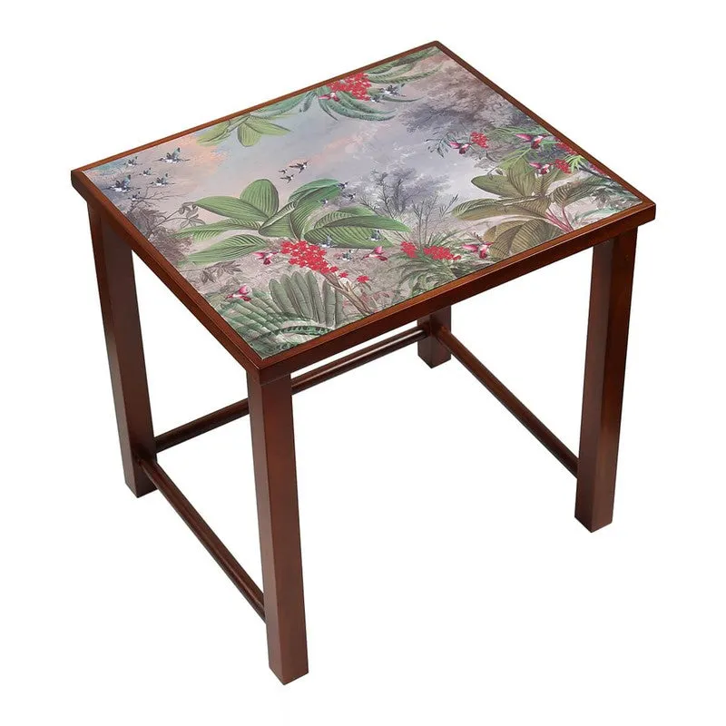 India Circus Teak Wood Tropical View Nesting Stool - Set Of Three media 3