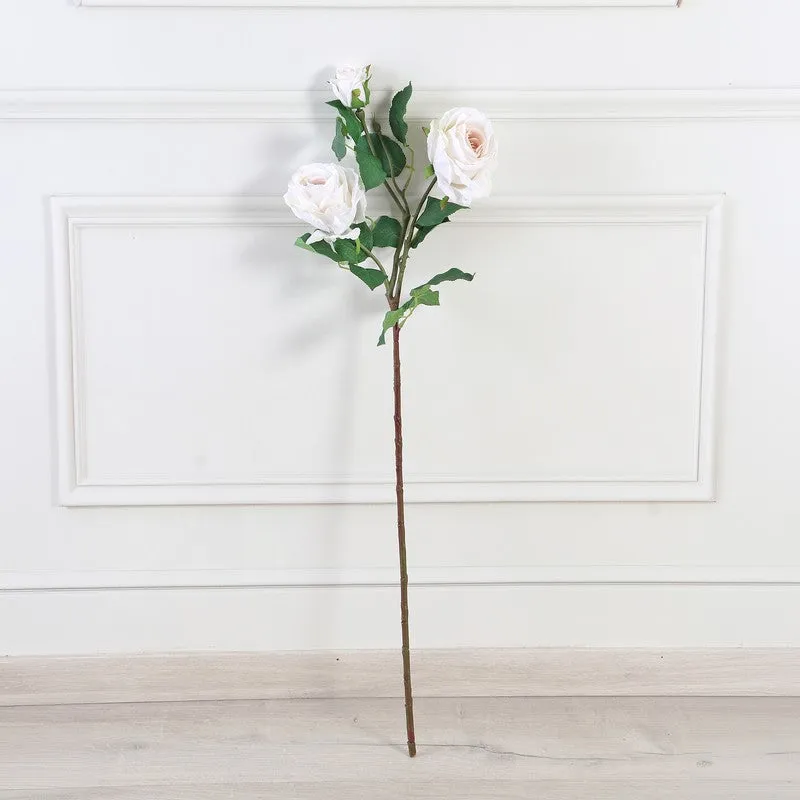 Bluma Wisteria Fabric Artificial Flower - White media 3