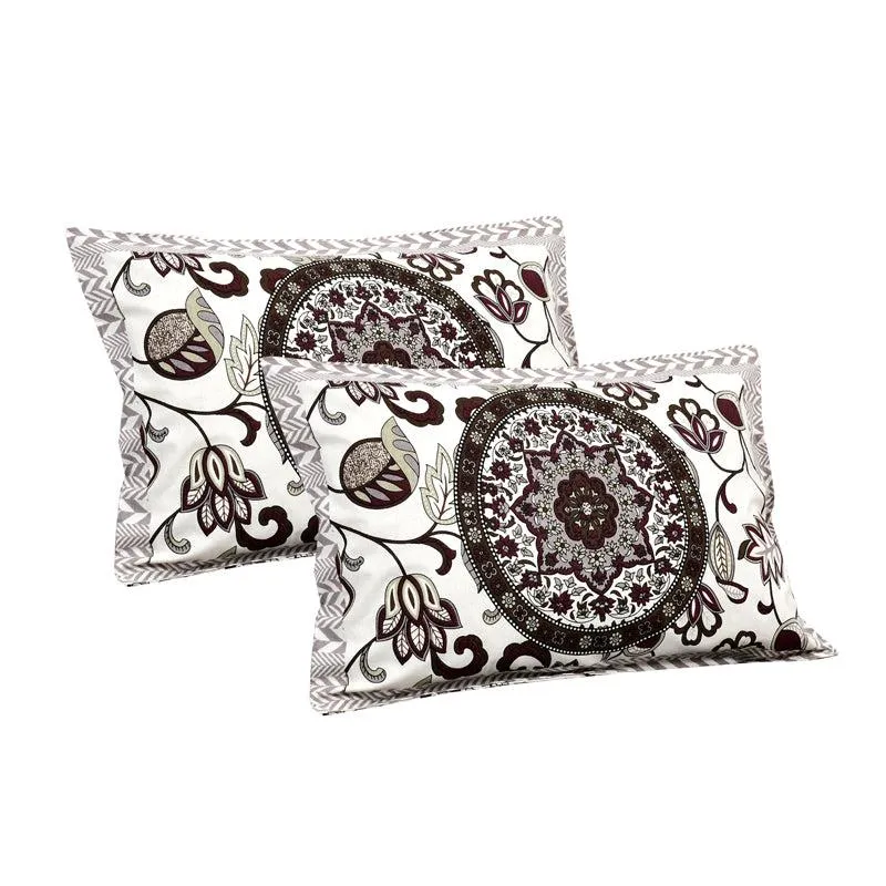 Niranja Ethnic Cotton Flat Bedsheet (Brown) - 160 TC media 11