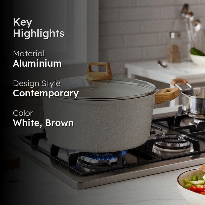 Bergner Smooth Sear Induction Safe Non-Stick Casserole With Lid  - 30 cm/5000 mL media 2