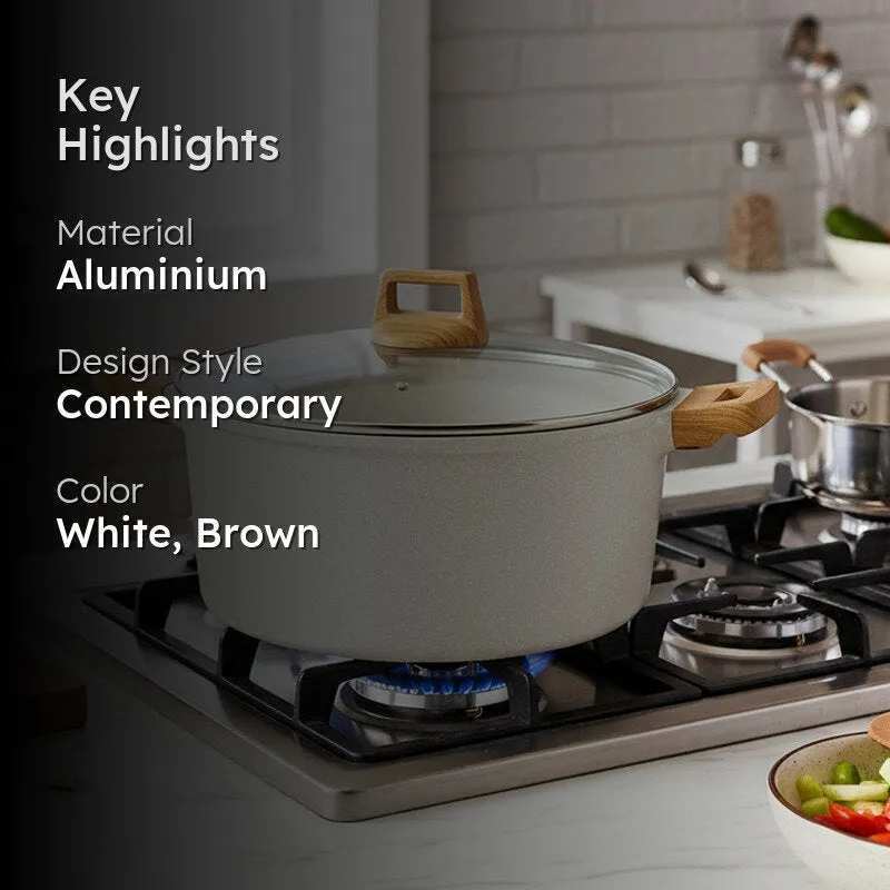 Bergner Smooth Sear Induction Safe Non-Stick Casserole With Lid  - 30 cm/5000 mL - 2