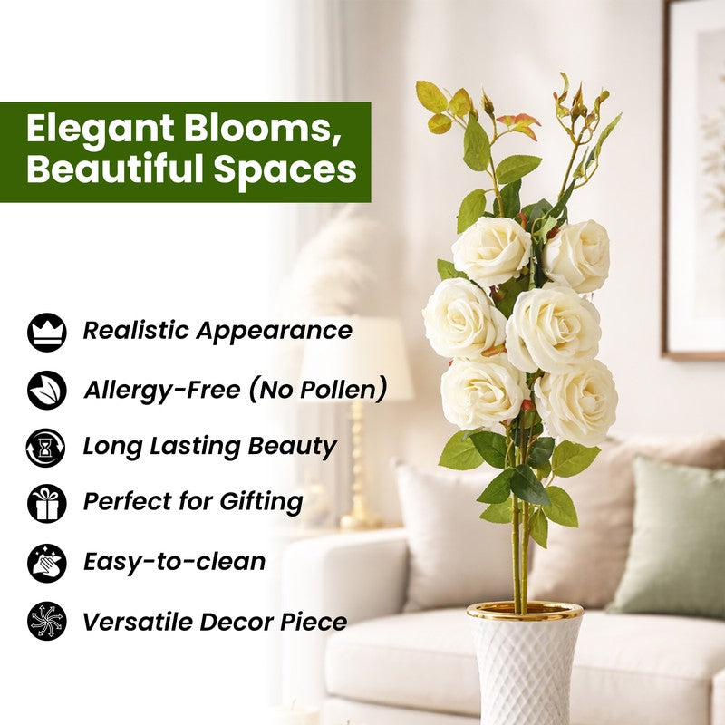 Rosanova Plastic Artificial Flower - Set Of Two media 8