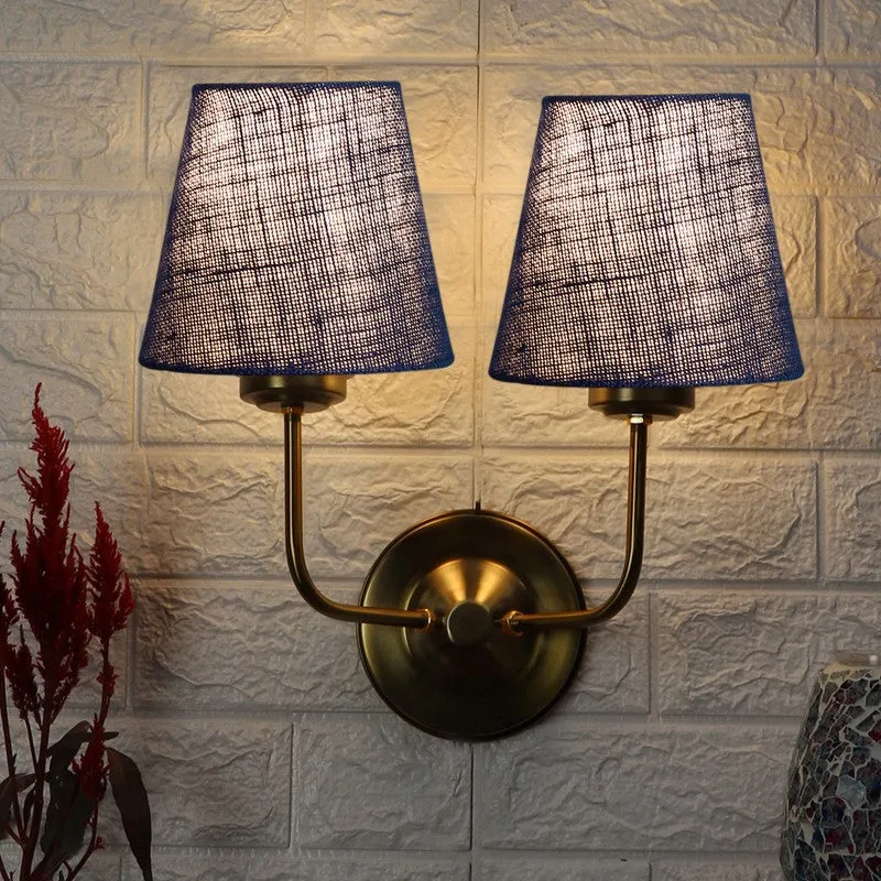Lumoire Duo Cone Metal Wall Lamp - Blue media 1