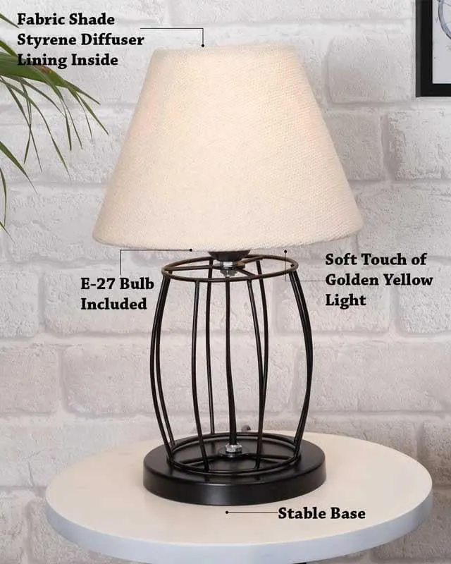 Labyrinth Fabric Table Lamp - Black,White media 7