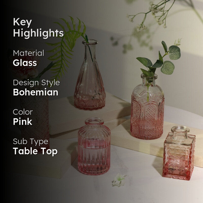 Bloomora Decorative Vase (Pink) - Set Of Five media 2