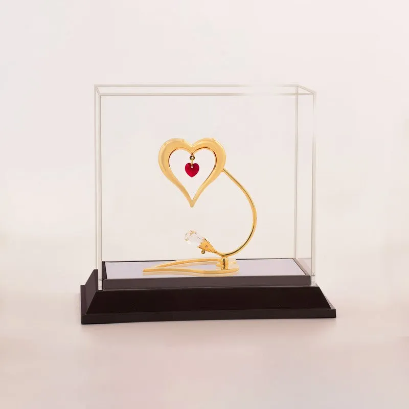 Golden Heart 24K Gold Plated Mild Steel Showpiece media 3