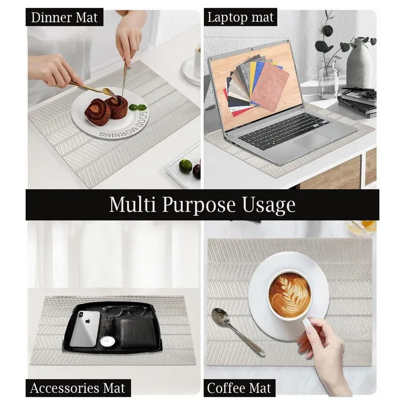 Lumira Silver Rectangle PVC Table Mats - Set Of Two media 5