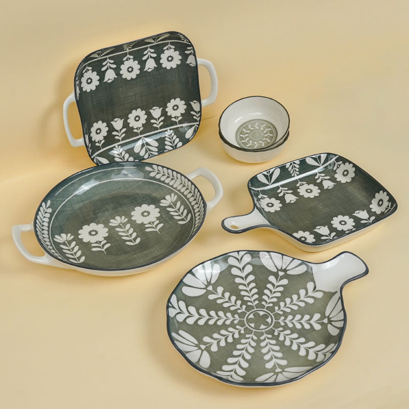 Rana Floral Porcelain Serving Set - Six Piece Set media 3