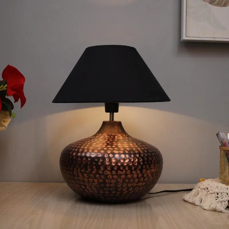 Nihita Fabric Table Lamp - Black,Bronze media 1
