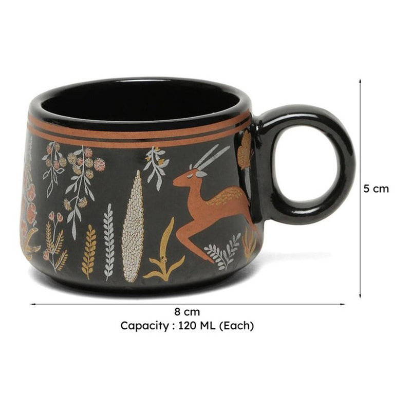Sable Ceramic Tea Cup (120 mL Each) - Set Of Six media 7