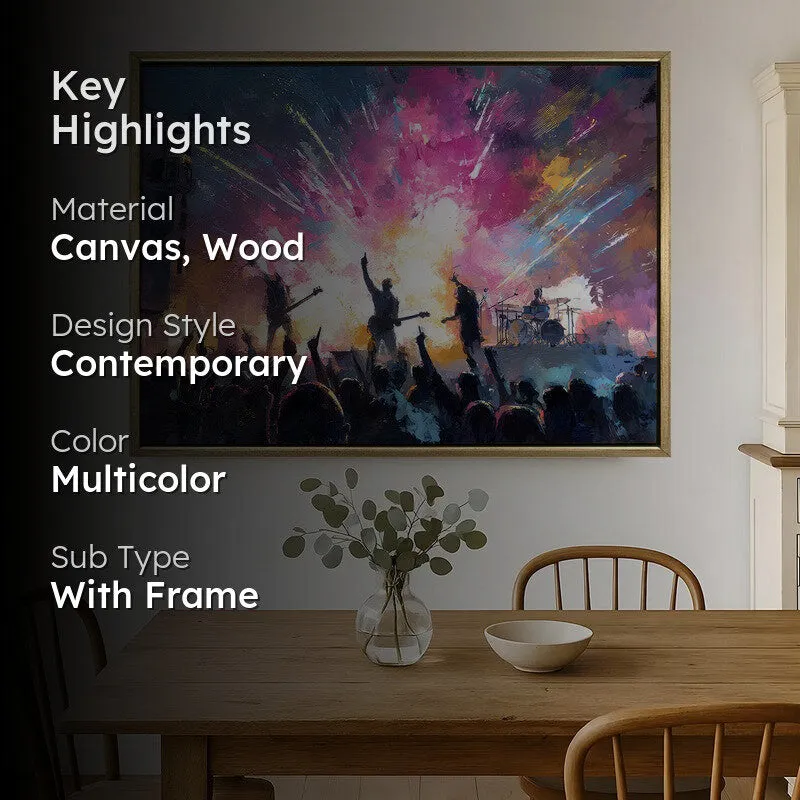 Firework Symphony Canvas Wall Painting With Frame media 2
