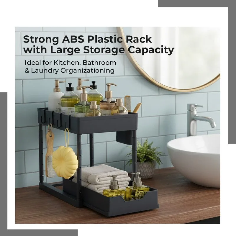 Laxis FlexiRise Black (Metal,Plastic) Racks - Set Of Two media 6