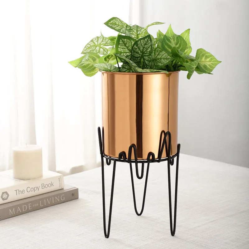 Retsa Stainless Steel Planter - Copper & Black media 2