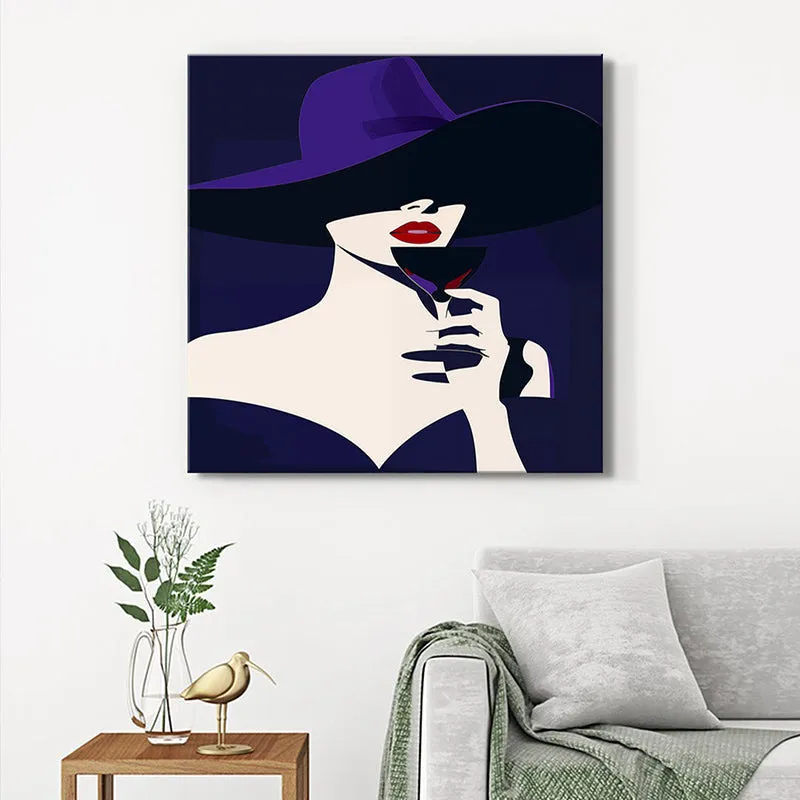 Mafia Brunette Model Silhouette Wall Painting media 1