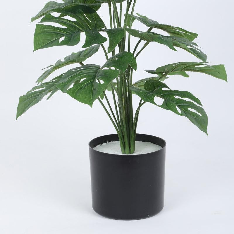 Faux Fringe Monstera Artificial Plant With Black Plastic Pot - 2.13 ft media 6