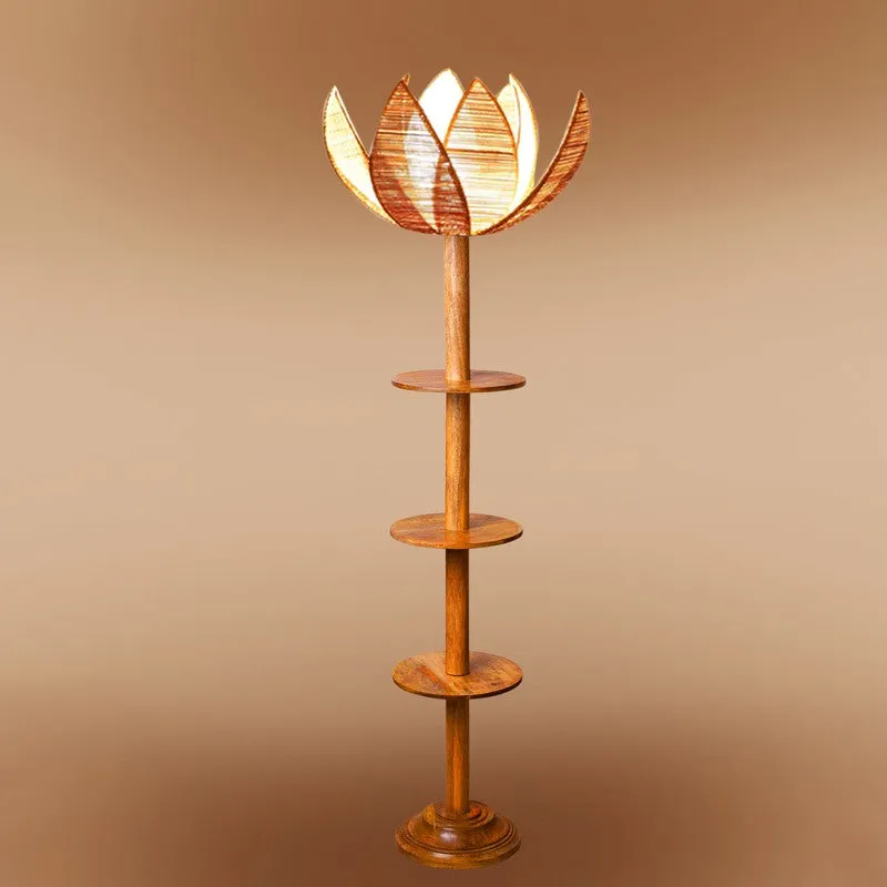 Monarch Halo Glow Wooden Floor Lamp - Beige media 6