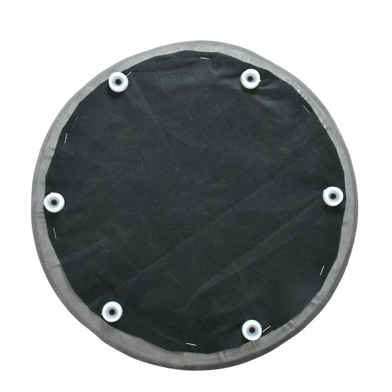 Dualtone Solid Velvet Pouffe - Blue & Grey media 6
