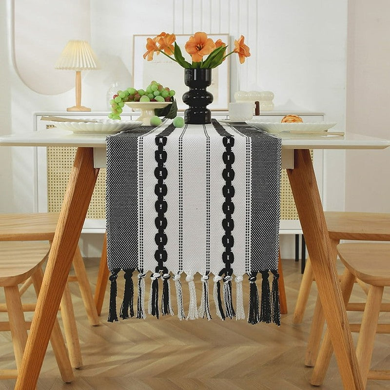 Boho Chic Textured Cotton Table Runner