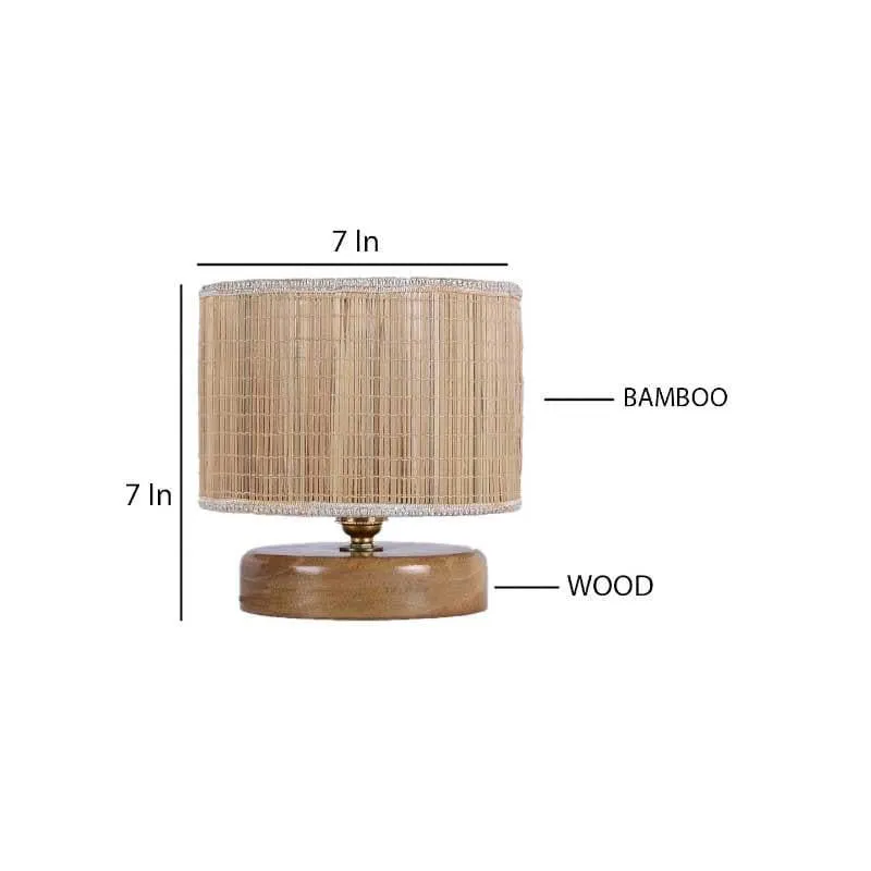 Husky Short Bamboo Table Lamp - Beige,Brown media 6