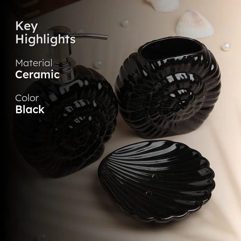 Ocean Noir Ceramic Bathroom Set - Three Piece Set media 2