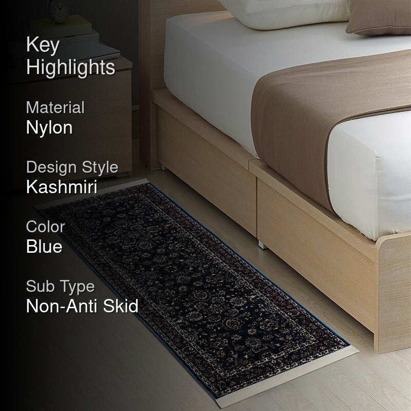 Aavni Flora Nylon Runner Rug - Dark Blue media 2