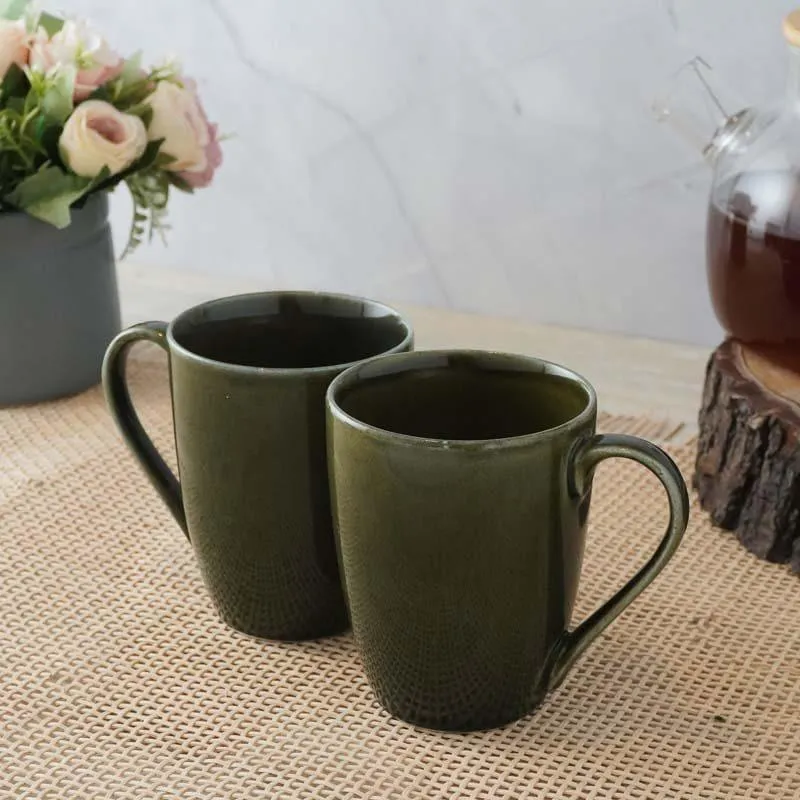 Jivina Ceramic Coffee Mug (400 mL Each) - Set of Two media 3