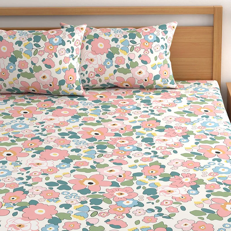 Flower Child Floral Microfiber Microfiber Bedsheet - 150 GSM media 5