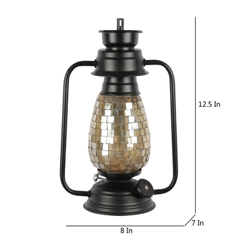 Avina Mosaic Lantern Iron Wall Lamp - Black media 7