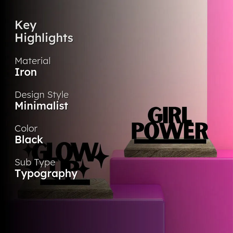 Feminine Brilliance Typography Showpiece - Set Of Two media 2