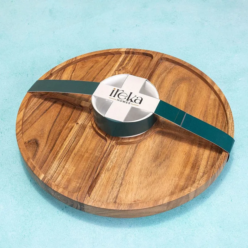 Forest Edge Snack (Wood,Ceramic) Platter - Two Piece Set media 6
