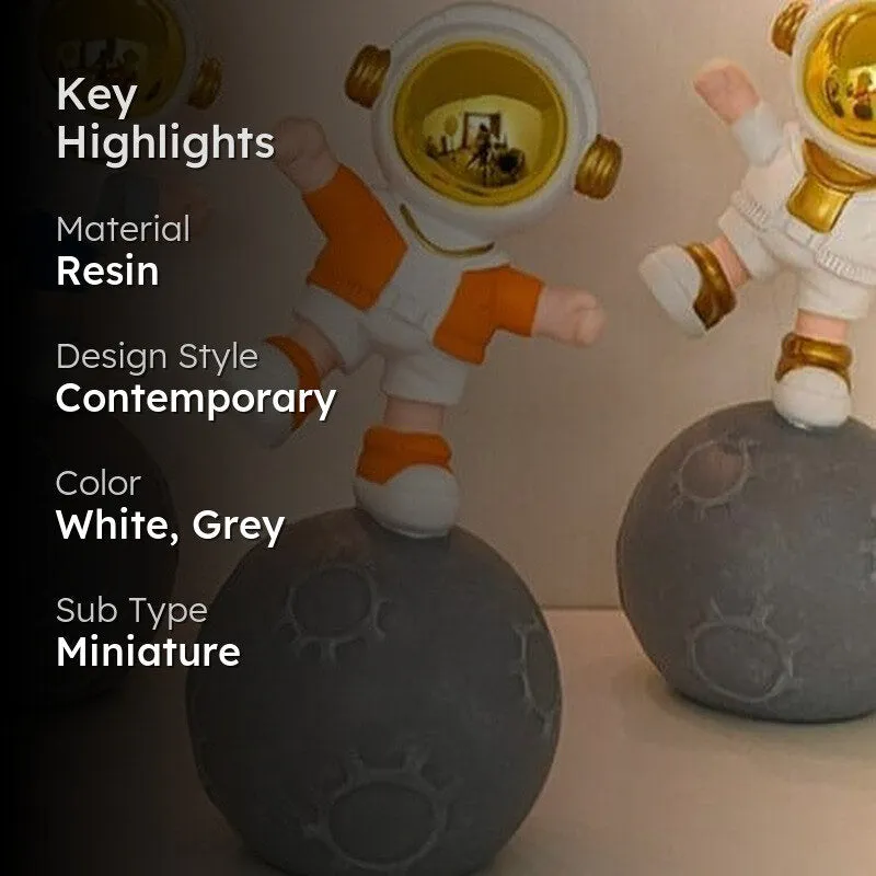 Moon Land Astro Kid Showpiece - Orange media 2