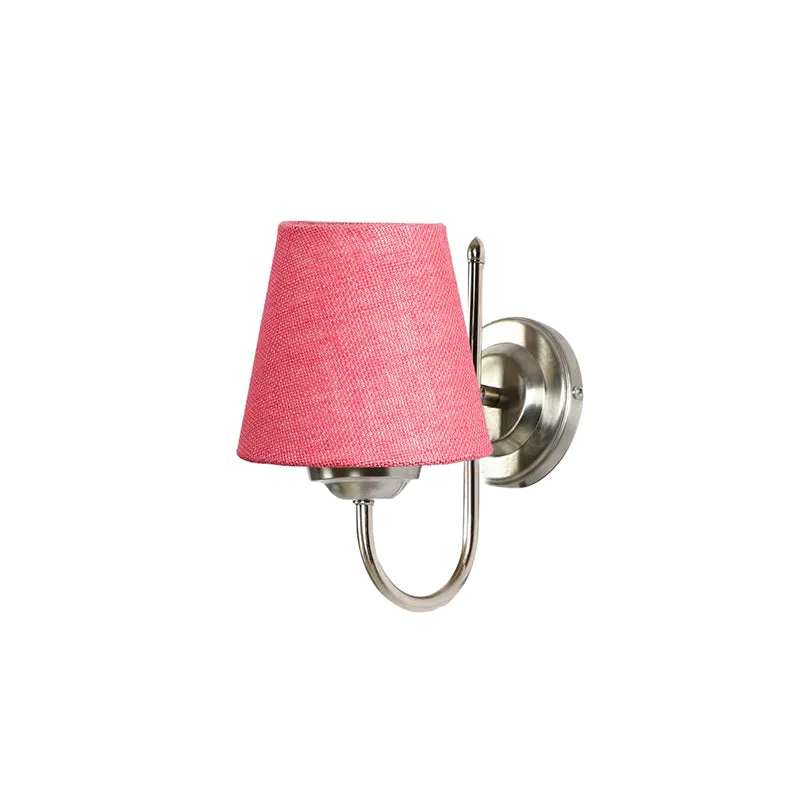 Altura Conical Fabric & Metal Wall Lamp - Pink media 3
