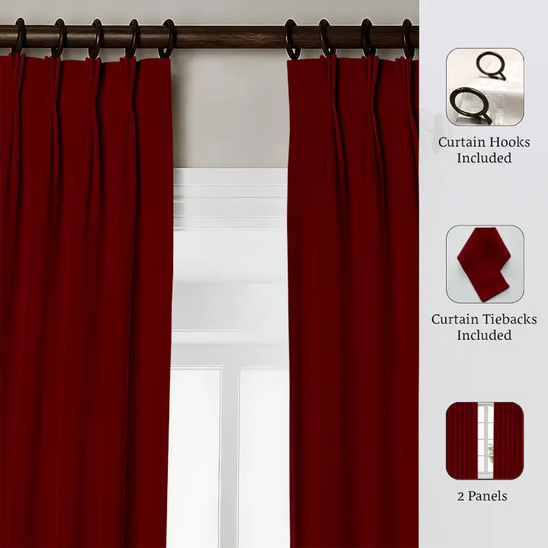 Esme Triple Pinch Pleat Medium Width Curtain - Burgundy media 9