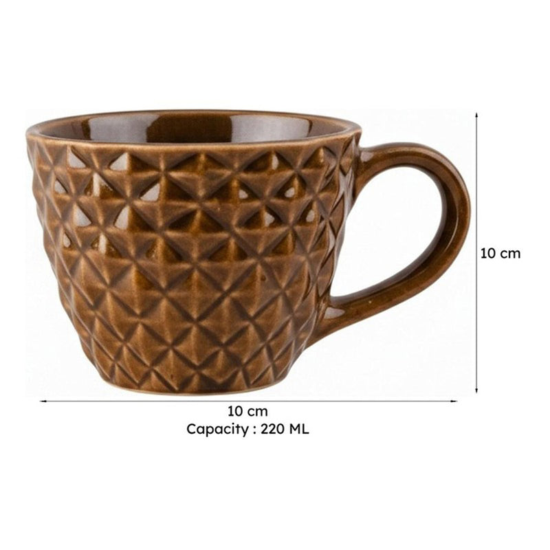 Rossana Ceramic Tea Cup (220 mL) - Brown media 5