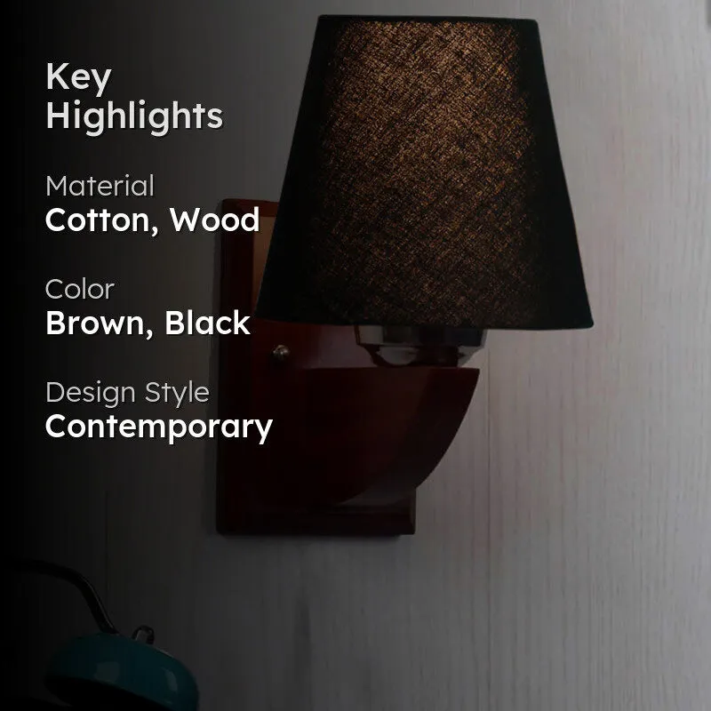 SnuggleMoon Conical Wooden Wall Lamp media 2