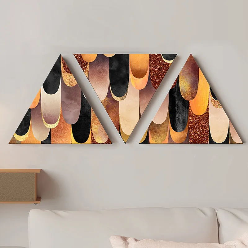 Ember Triad Abstract Canvas Wall Art - Set Of Three media 1