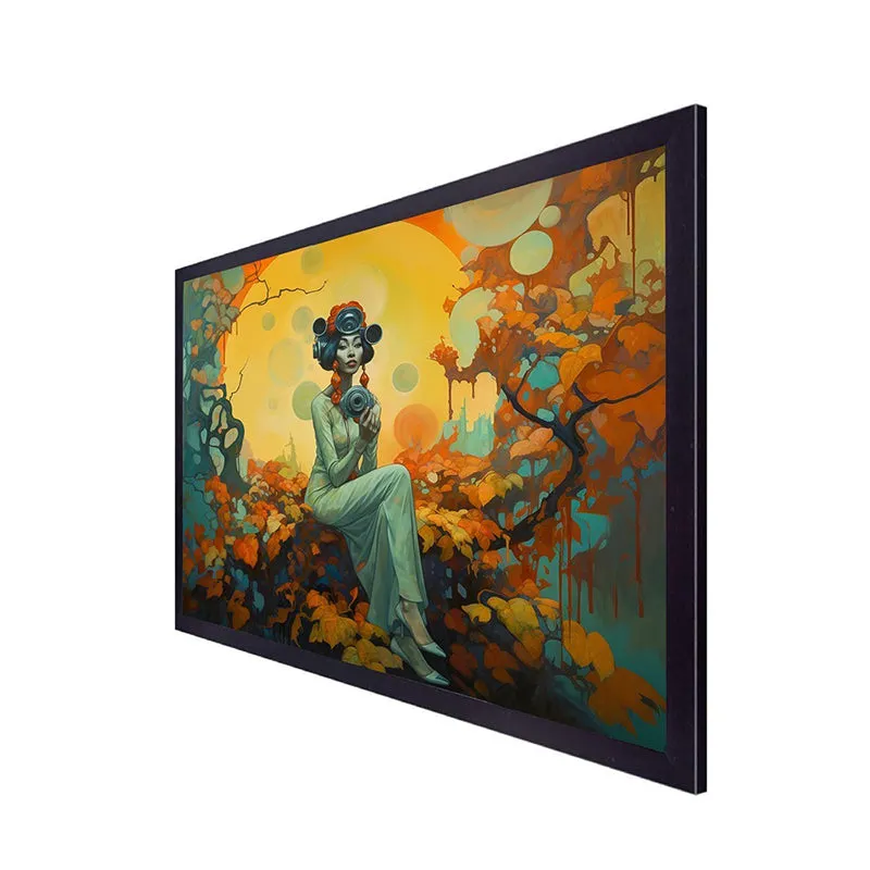 Lady With Camera Canvas Wall Painting media 7