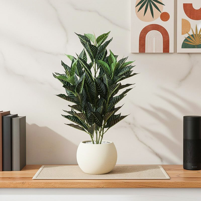 Everlay Artificial Plant With Black Plastic Pot - 2.8 Feet