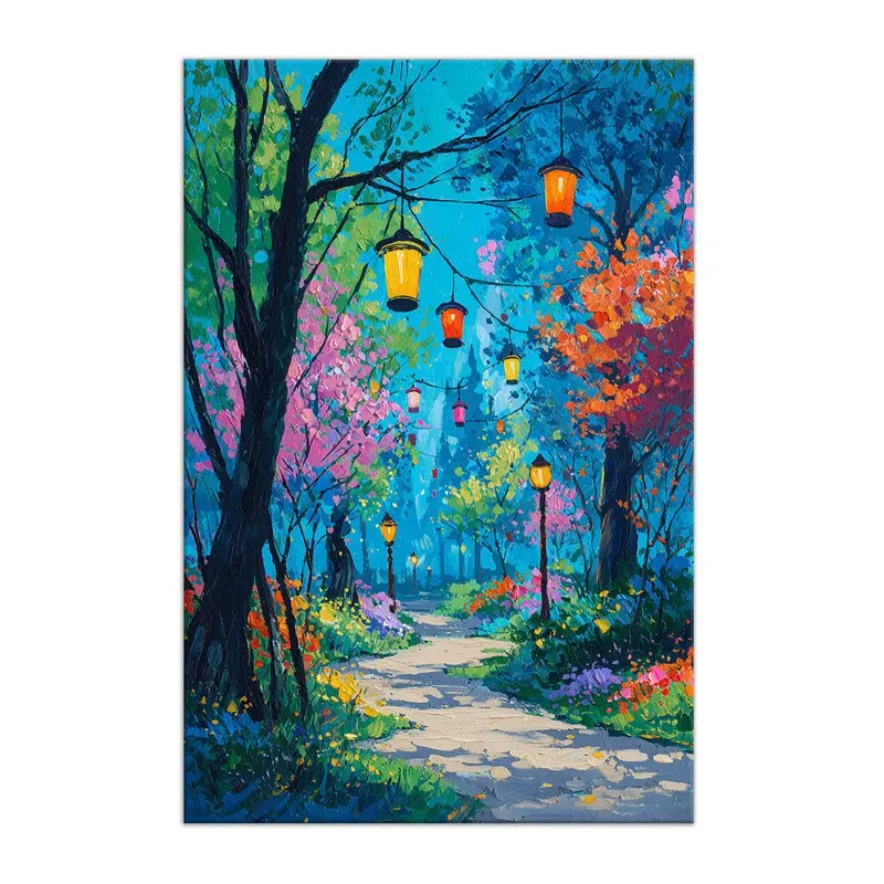 Twilight Lantern Woods Canvas Wall Art media 3
