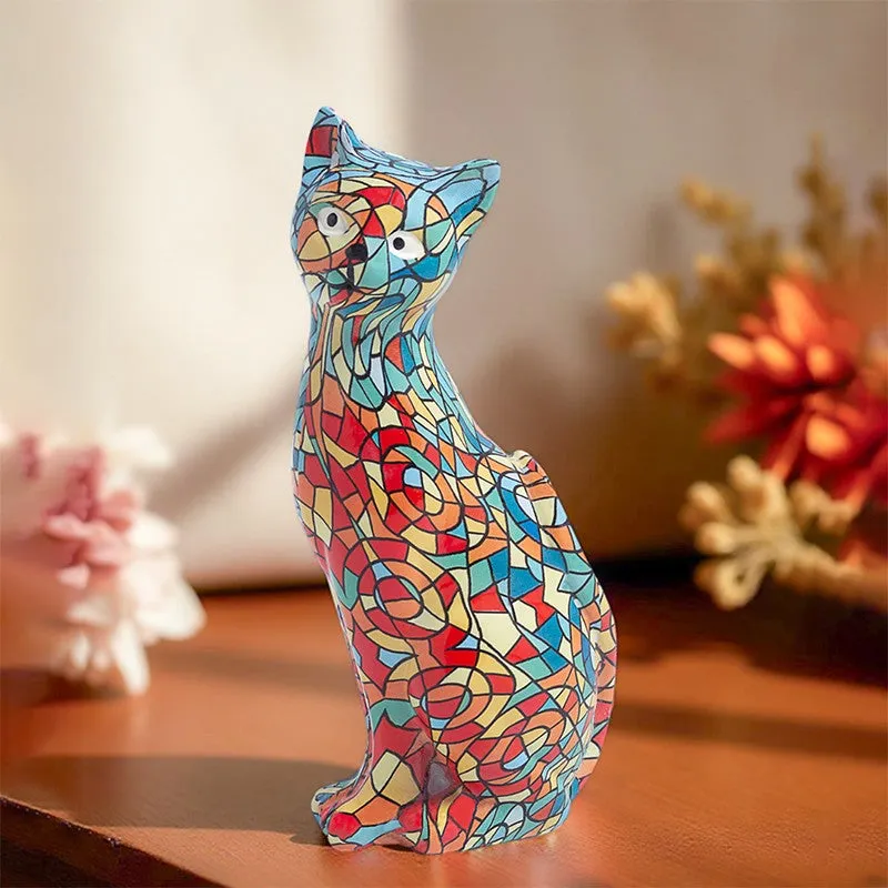 Mosaic Kitten Polyresin Showpiece - Multicolor media 5