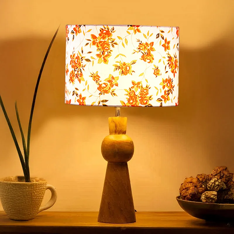 Angler Printed Wooden Table Lamp - Multicolor media 1