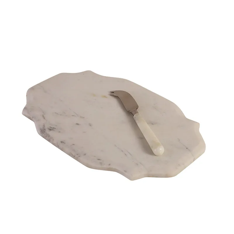 Bergamo Marble Platter With Knife - Two Piece Set media 5
